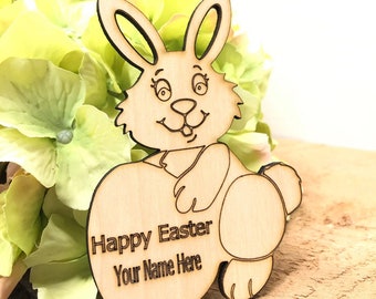 Custom Wood Easter Basket Name Tag