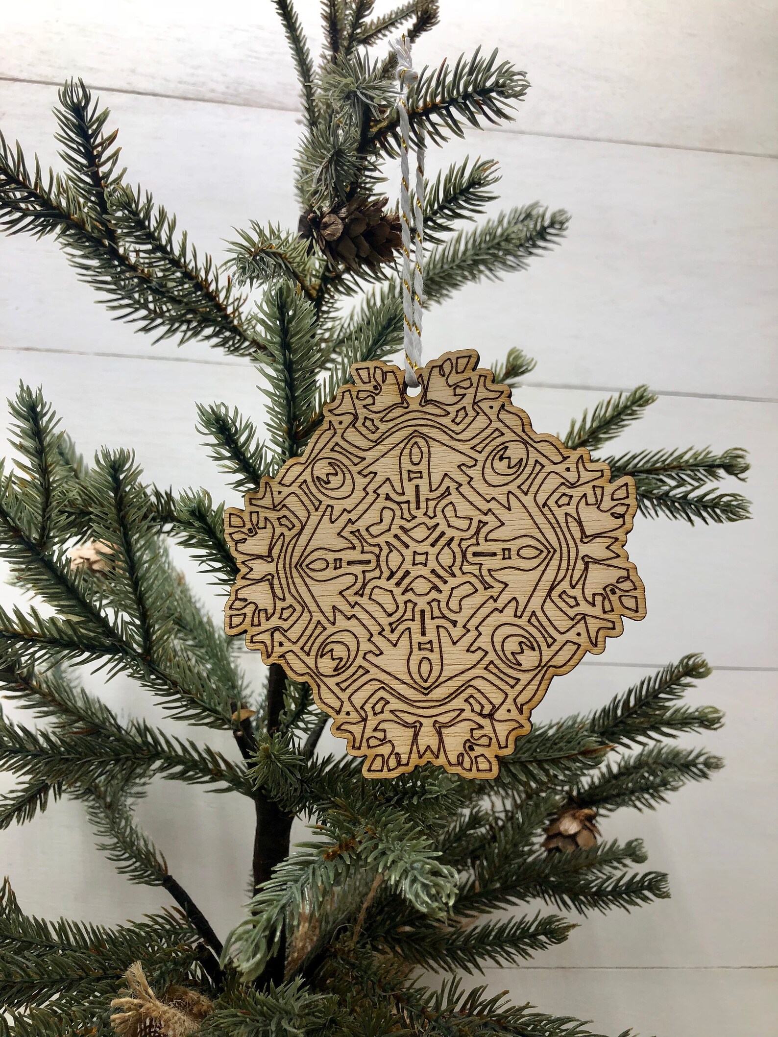 Boho Christmas Ornament Boho Style Wooden Decor Natural Wood Etsy