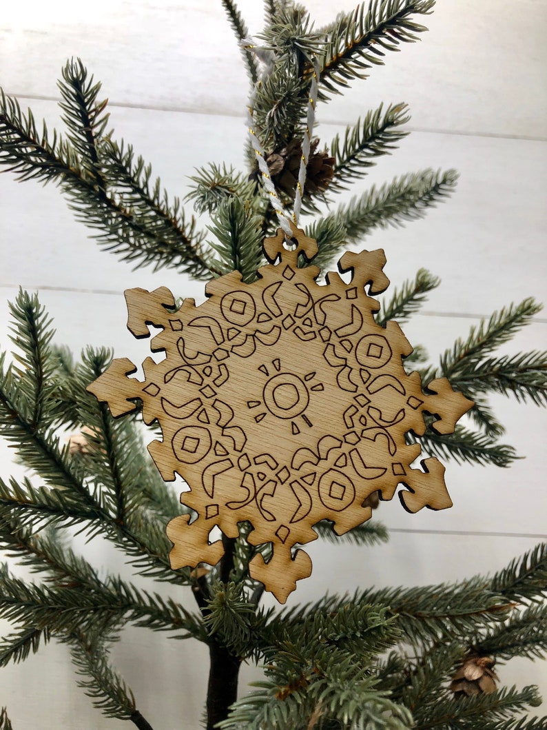 Boho Christmas Ornament Boho Style Wooden Decor Natural Wood Etsy 