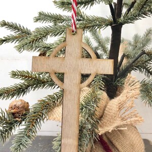 Wooden Cross Ornament, Christmas Ornaments, Christian Christmas Tree Decor,  Small Baptism Gifts, Confirmation Gift Idea, Christmas Tree