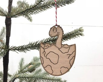 Dinosaur Ornaments, Kids Ornaments, Ornaments for Kids, Crafts for Kids, Baby Dinosaur In Egg Ornament, Paintable Ornaments, Christmas Craft