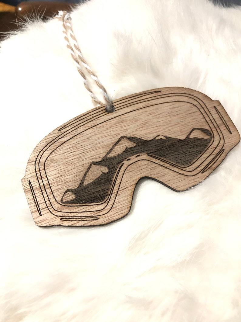 Stocking Stuffer Ski Christmas Tree Ornaments Snowmobiling Ski Ornaments Winter Sports Ornament Goggles Mountains Snow Wooden Ornament