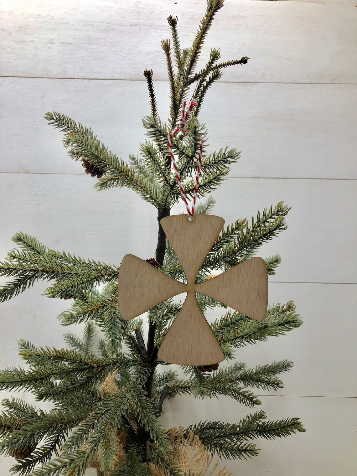 Wooden Cross Ornament Christmas Ornaments Christian Etsy