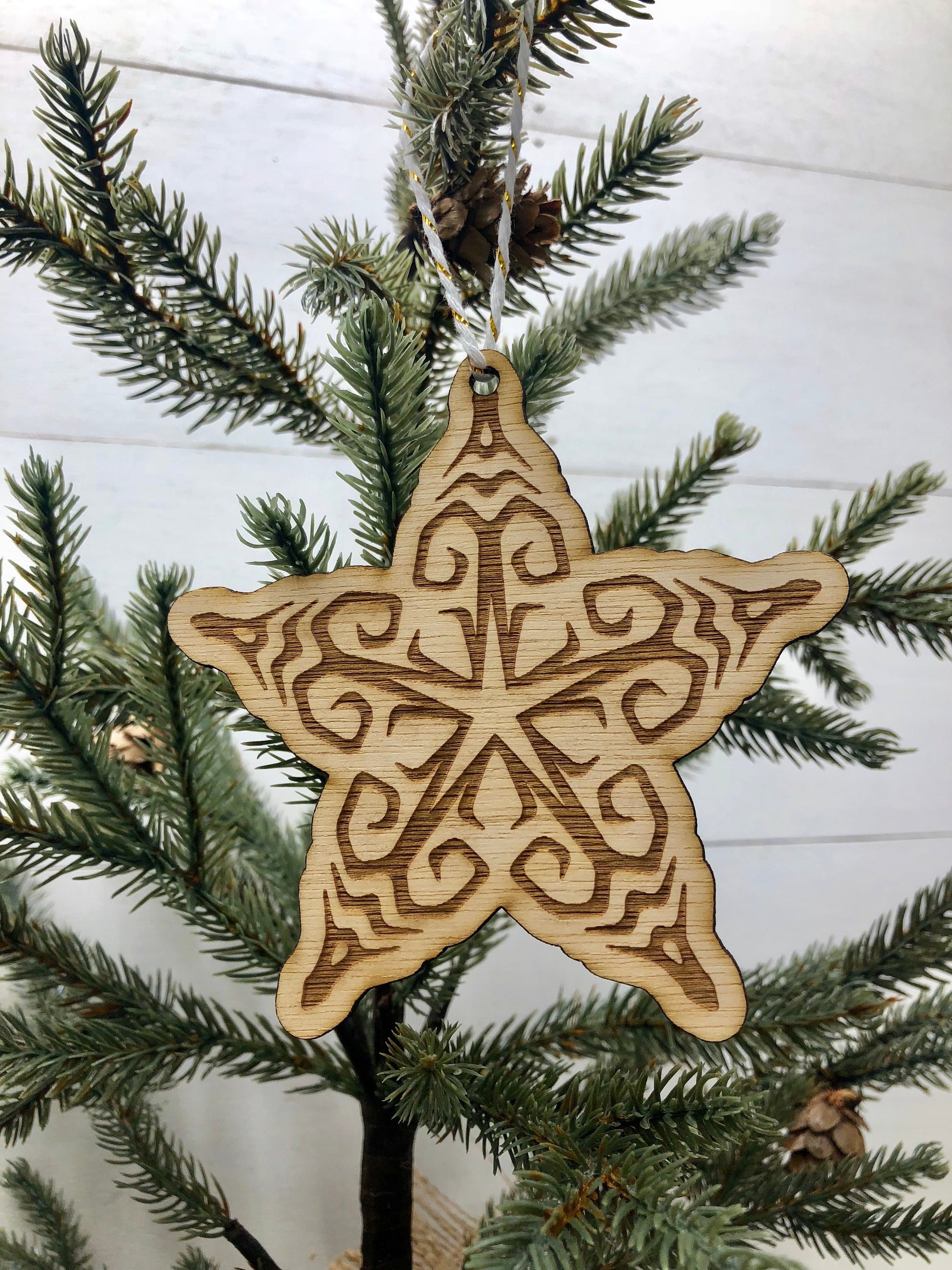 Wooden Star Christmas Ornaments Natural Wood Ornament Etsy UK