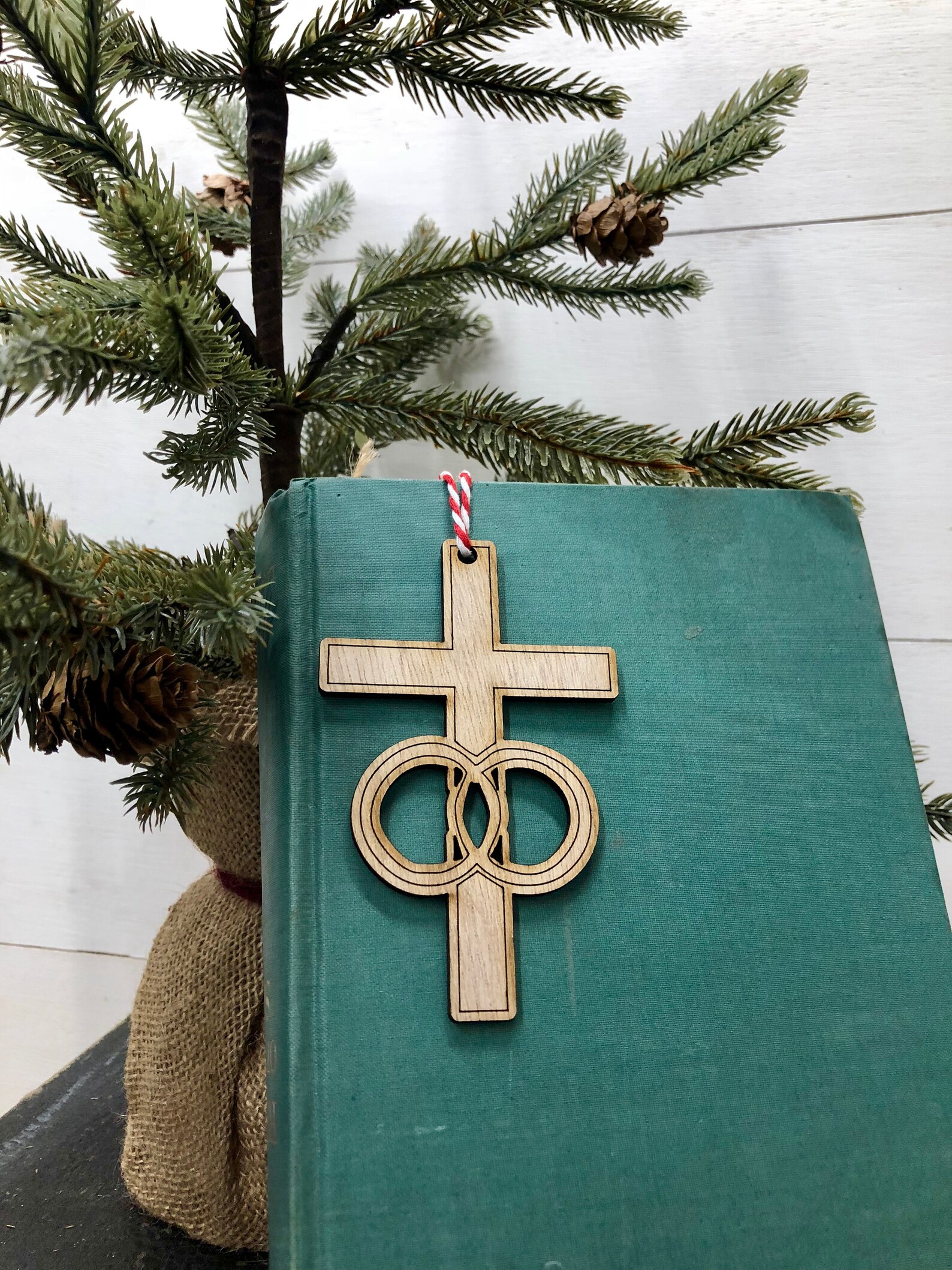 Wooden Cross Ornament Christmas Ornaments Christian Etsy