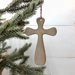 Wooden Cross Ornament, Christmas Ornaments, Christian Christmas Tree Decor,  Small Baptism Gifts, Confirmation Gift Idea, Simple Cross Decor