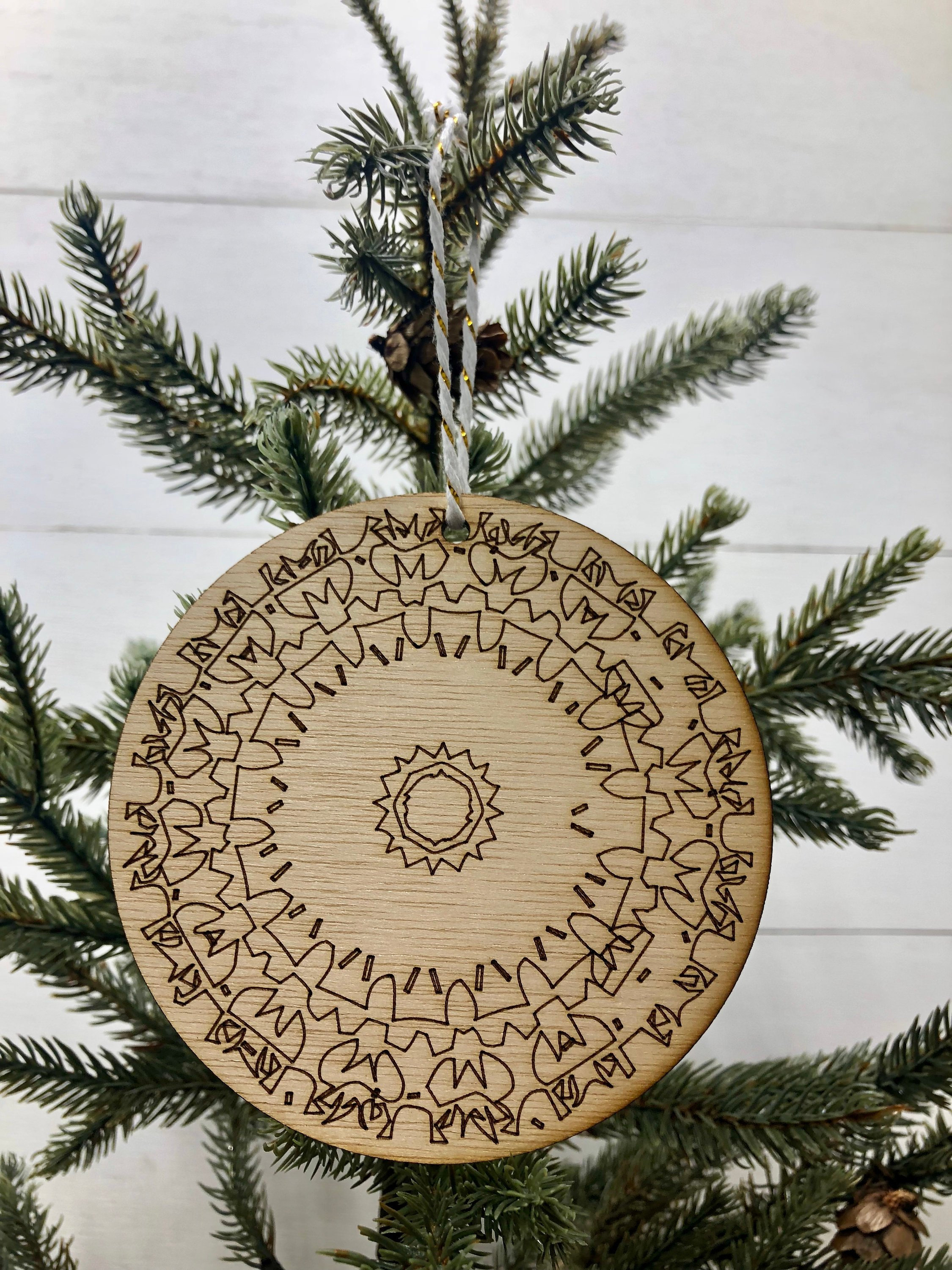 Boho Christmas Ornament Boho Style Wooden Decor Natural Wood Etsy