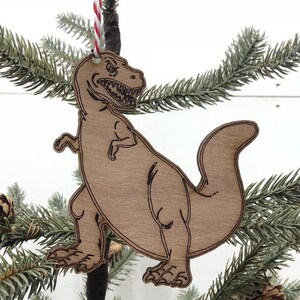 T-rexDinosuar Christmas Ornaments, Wooden Christmas Ornaments, T Rex Ornamants,  Dinosuar Ornaments, Grandkid Gifts, Kids Stocking Stuffers