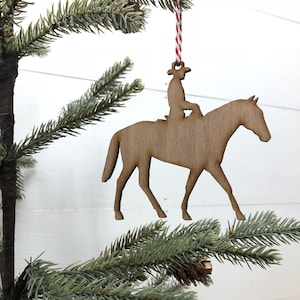 Cowboy and Horse Ornament, Western Christmas Ornaments, Paintable Ornaments, Western Theme Christmas, Cowboy Decor, Stocking Stuffer Ideas