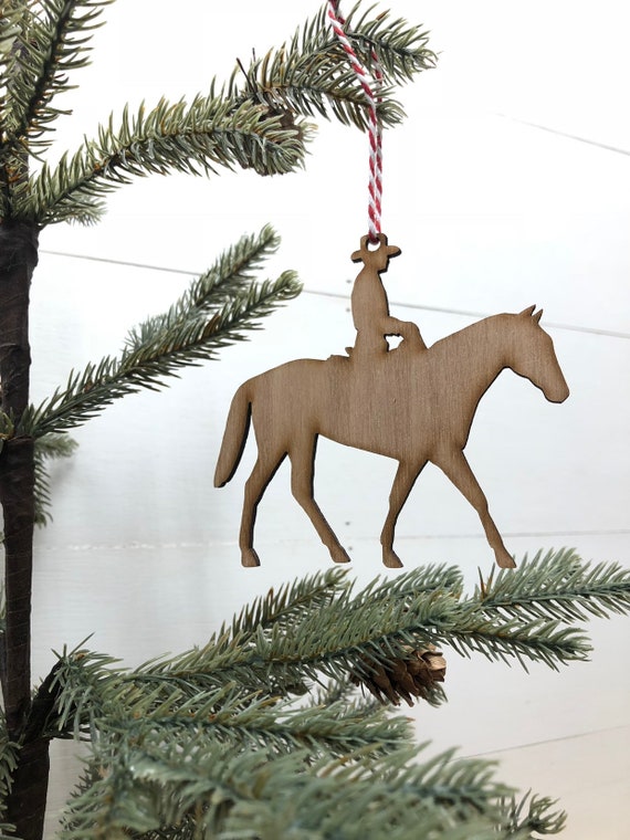 Cowboy and Horse Ornament, Western Christmas Ornaments, Paintable Ornaments, Western Theme Christmas, Cowboy Decor, Stocking Stuffer Ideas