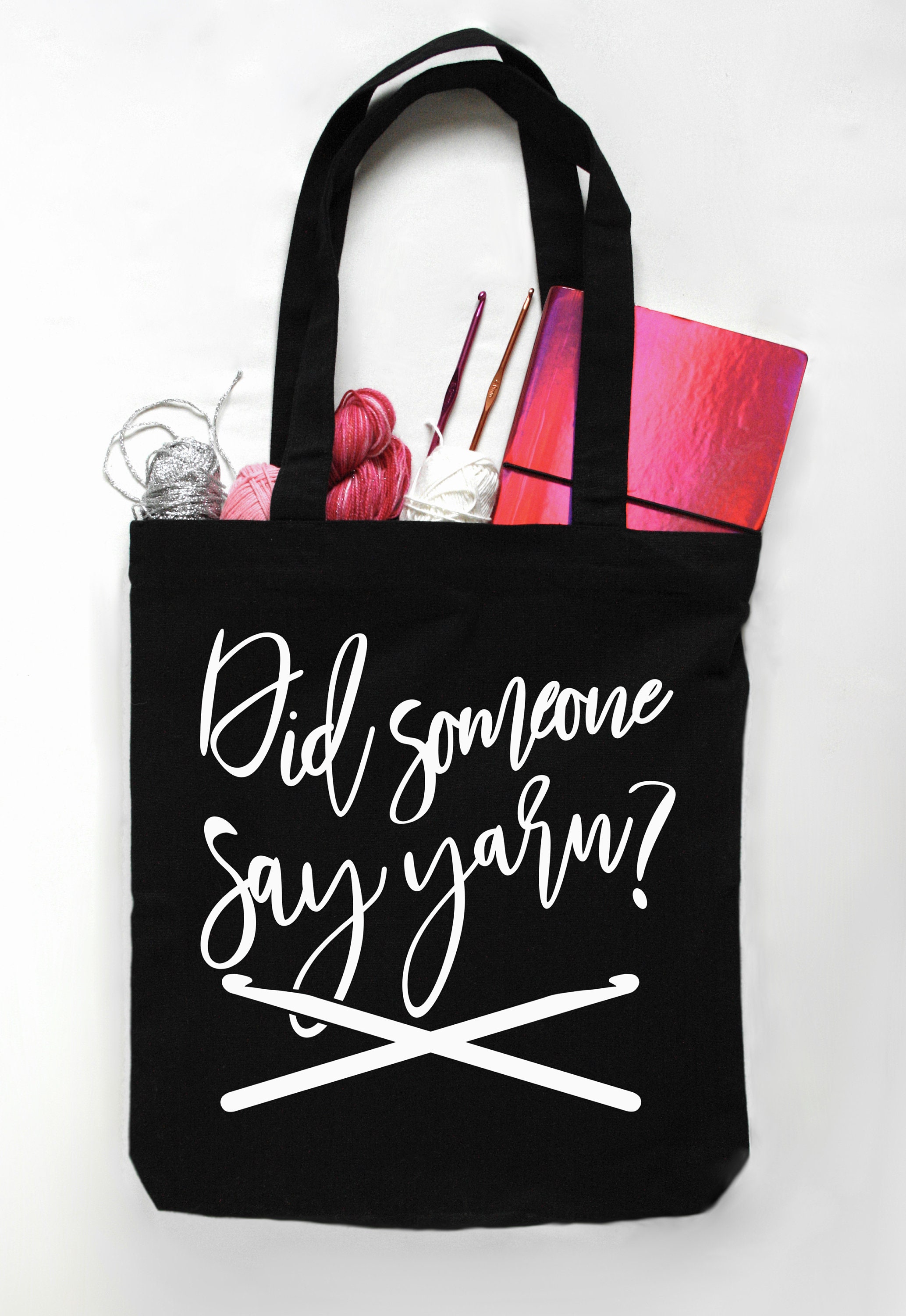 Canvas Tote Bag Knitting Project Bag Crochet Bag Etsy UK