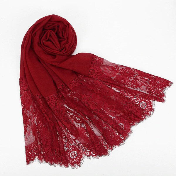 burgundy fur shawl