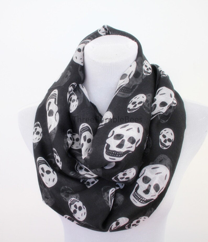 Skull infinity scarf Halloween scarf Halloween Gift for Etsy