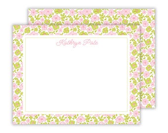 Personalized Floral Notecard Set: Simple Name Stationery