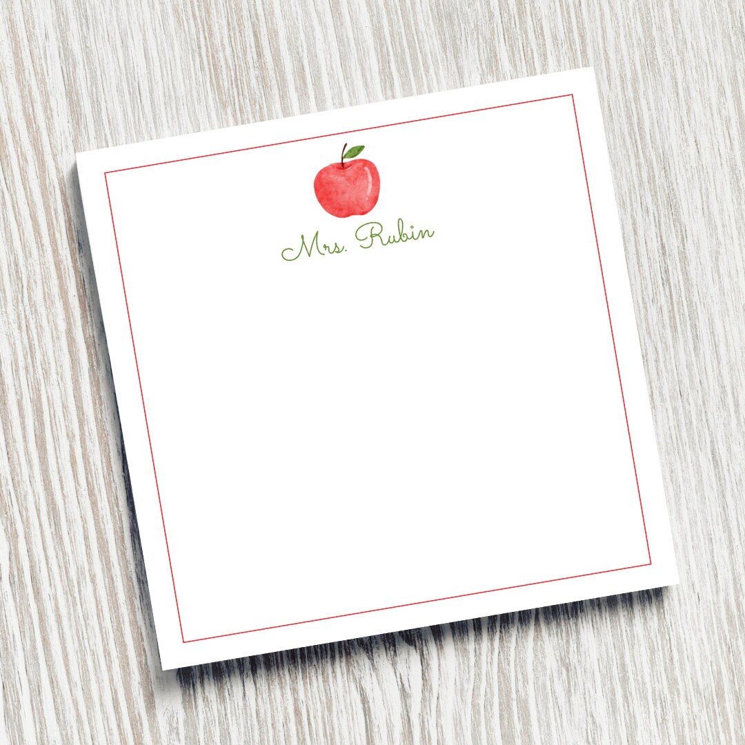 Personalized Notepad, Teacher Gift, Apple Notepad - Etsy