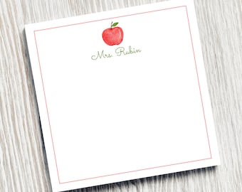 Personalized Notepad, Teacher Gift, Apple Notepad