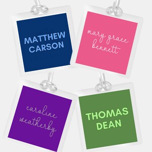 Personalized Kids Bag Tag: Laminated Square Luggage Tag