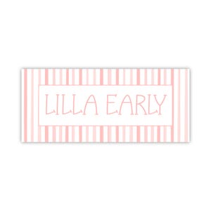 Printed Water Resistant School Supply Labels | 60 Per Sheet | Pink Stripe | School Supply Stickers | NOT DISHWASHER SAFE