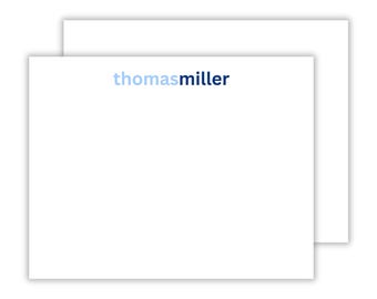 Personalized Stationary Brightly Colored Name, Flat Notecard Set, Kids Monogram Stationary, Thank You Cards