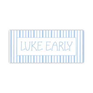 Printed Water Resistant School Supply Labels | 60 Per Sheet | Blue Stripe | School Supply Stickers | NOT DISHWASHER SAFE
