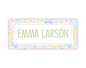 Blotted Floral School Supply Labels: Water Resistant Stickers (60 Per Sheet)