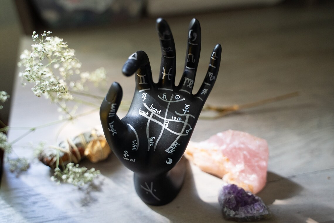 Palmistry Hand Hand Painted Jewelry Holder & Decoration Piece Etsy