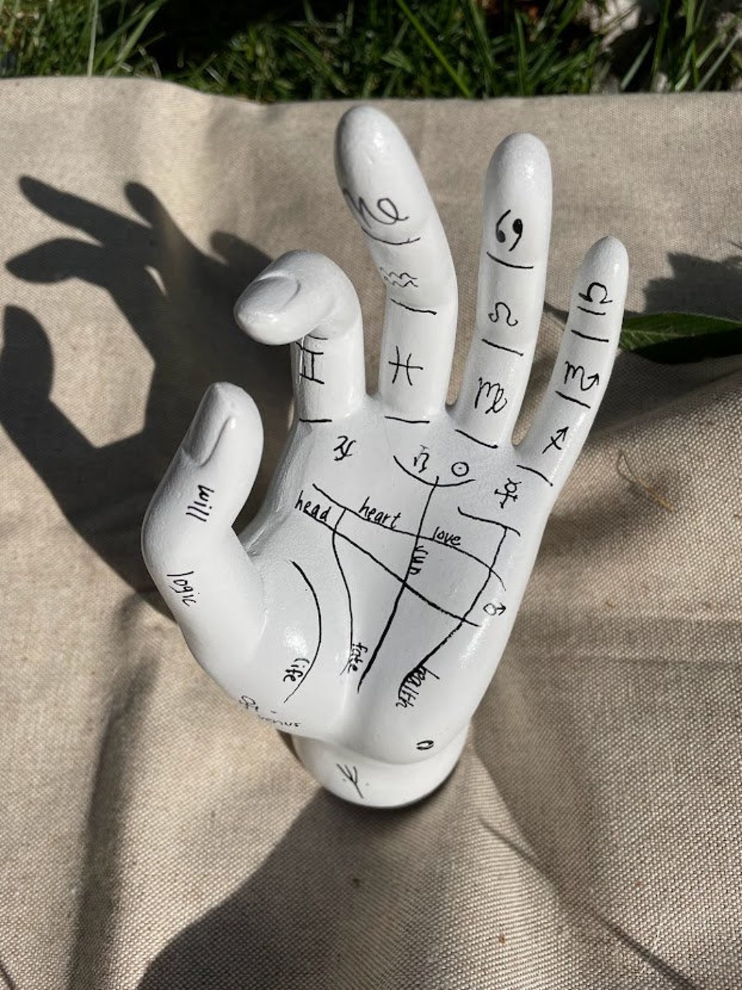 Palmistry Hand Hand Painted Jewelry Holder & Decoration Piece Etsy