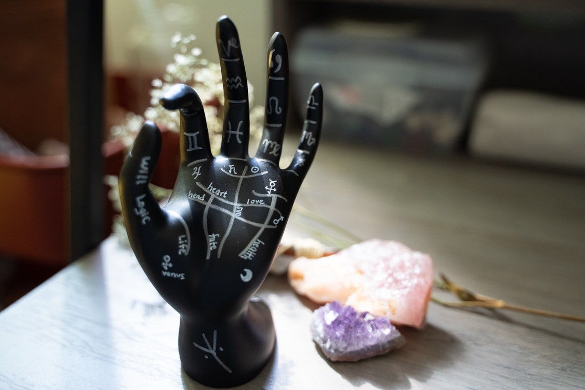 Palmistry Hand Hand Painted Jewelry Holder & Decoration Piece Etsy