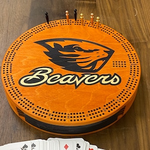 OSU 3 player Cribbage Board Round