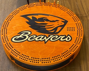 OSU 3 player Cribbage Board Round