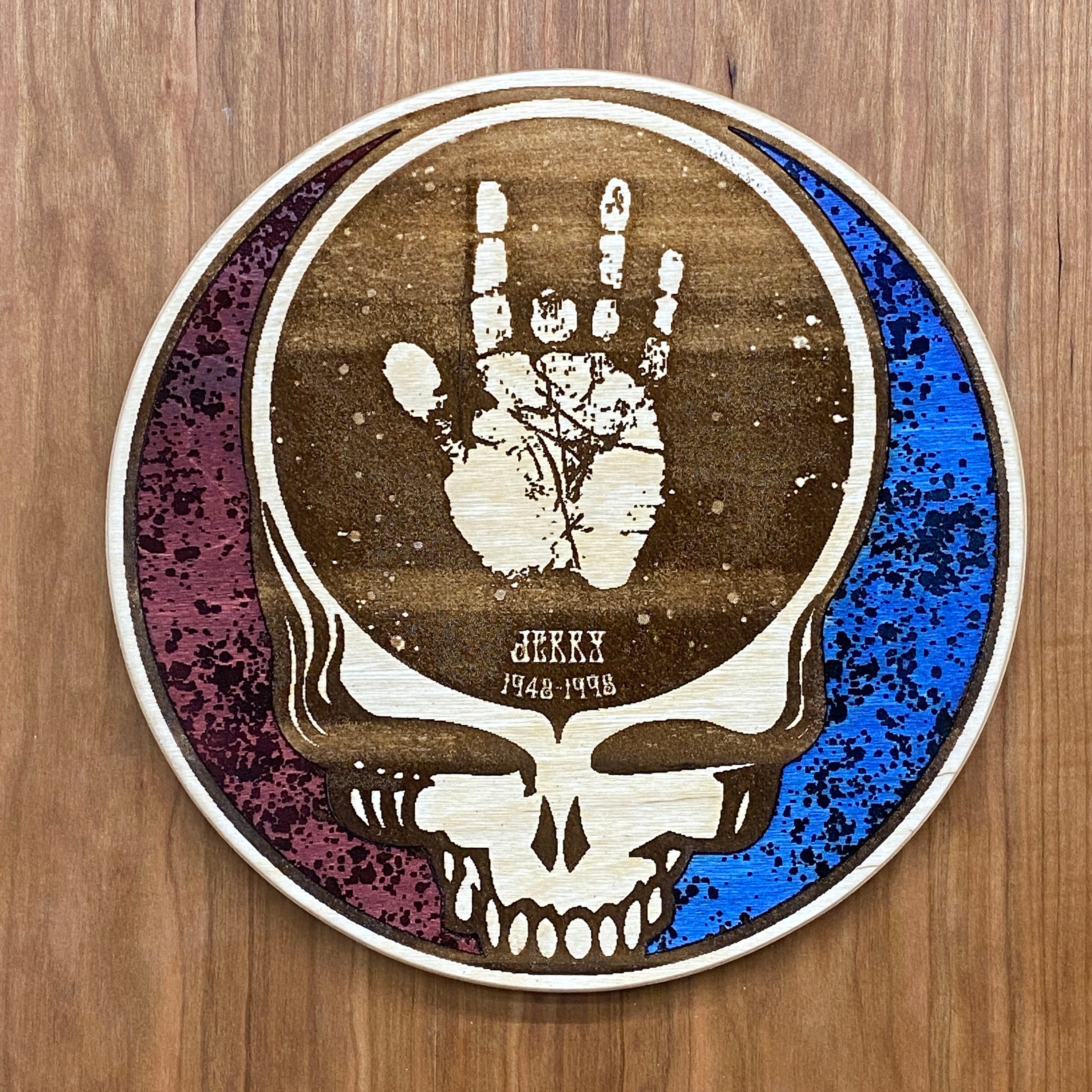Dead Head Stealie With Jerry Hand Wall Art - Etsy