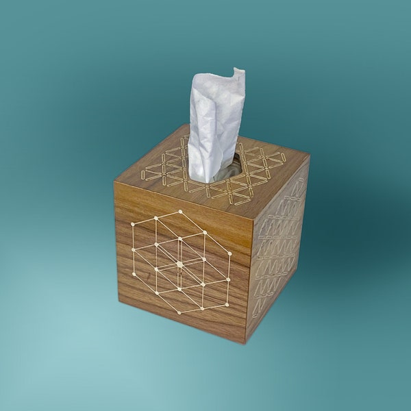 Taschentuchbox-Abdeckung, moderne geometrische Muster, würfelförmiger, quadratischer Taschentuchhalter