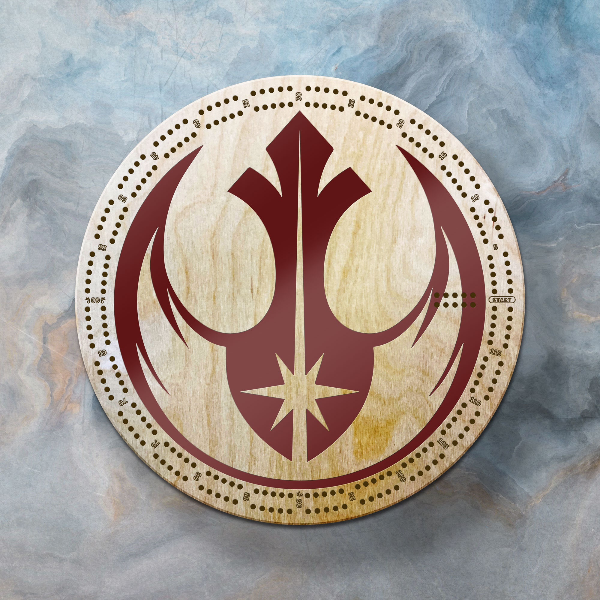 Rebel force/Alliance/jedi order 3 player Cribbage Board Round