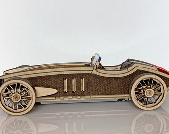 Vintage wooden race car