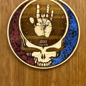 Dead Head Stealie with Jerry hand wall art