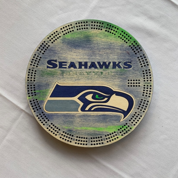 Seattle Seahawks custom Cribbage Board, Round 3 player