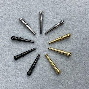 Cribbage Pins 3 player set steel and aluminum painted black and annodized silver and gold