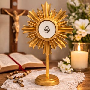 Handcrafted Model Monstrance for Mass Play, Religious Education and Home Altars