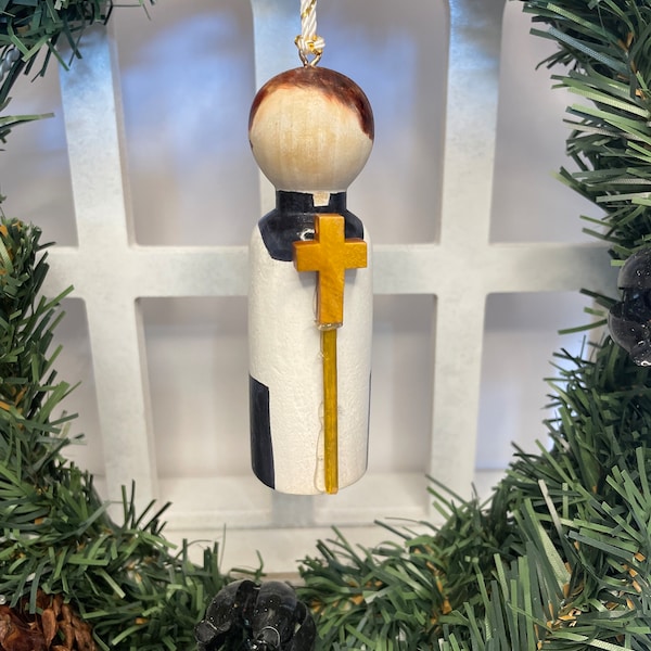 Altar server Altar Boy Christmas ornament with processional cross