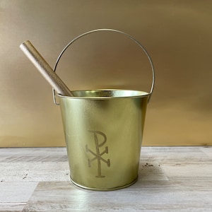 Play / model Aspergillum and aspersorium set for children’s Mass Play , Mass Kit , Holy Water bucket , Montessori , atrium , Catechesis CGS