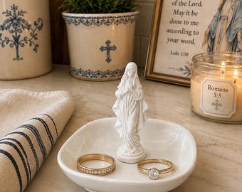 Our Lady Ring Dish | Catholic Jewelry Holder | Marian Wedding Ring Dish