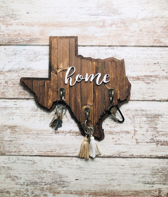 Home state key holder Texas key hanger Texas key holder Etsy