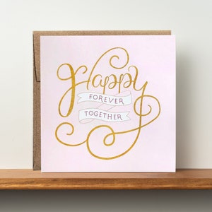 Happy Forever Together - Tarjeta de boda para pareja - Tarjeta de compromiso - tarjeta para novio - tarjeta para novia - tarjeta de amor de aniversario - tarjeta de boda