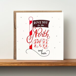 Liebe dich zum Nordpol - lustige Weihnachtskarte - Weihnachts-Liebes-Karte - Nordpol - Liebe-Feiertagskarte - Romantische Weihnachtskarte -Santa-Karte