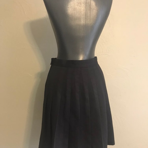 90s Navy Blue Pleated Mini Skirt