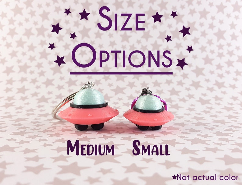 cute 3d printed spaceship keyring Teal /& black UFO keychain