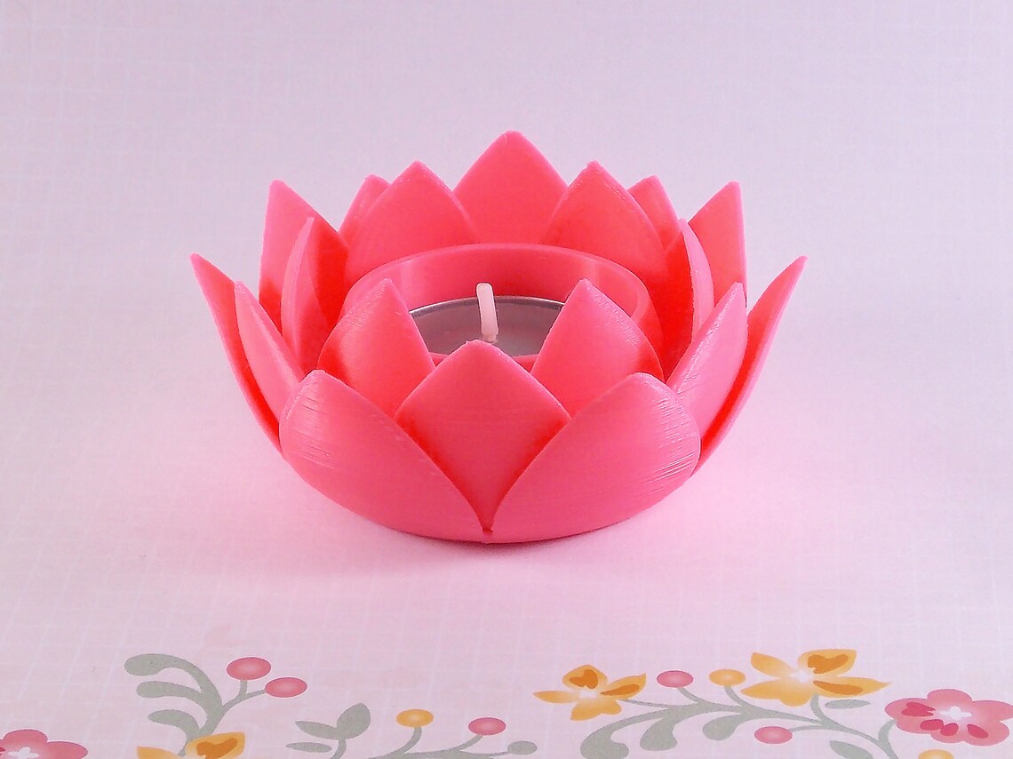 Lotus Flower Candle Holder 3D Printed Tea Light Candleholder Etsy