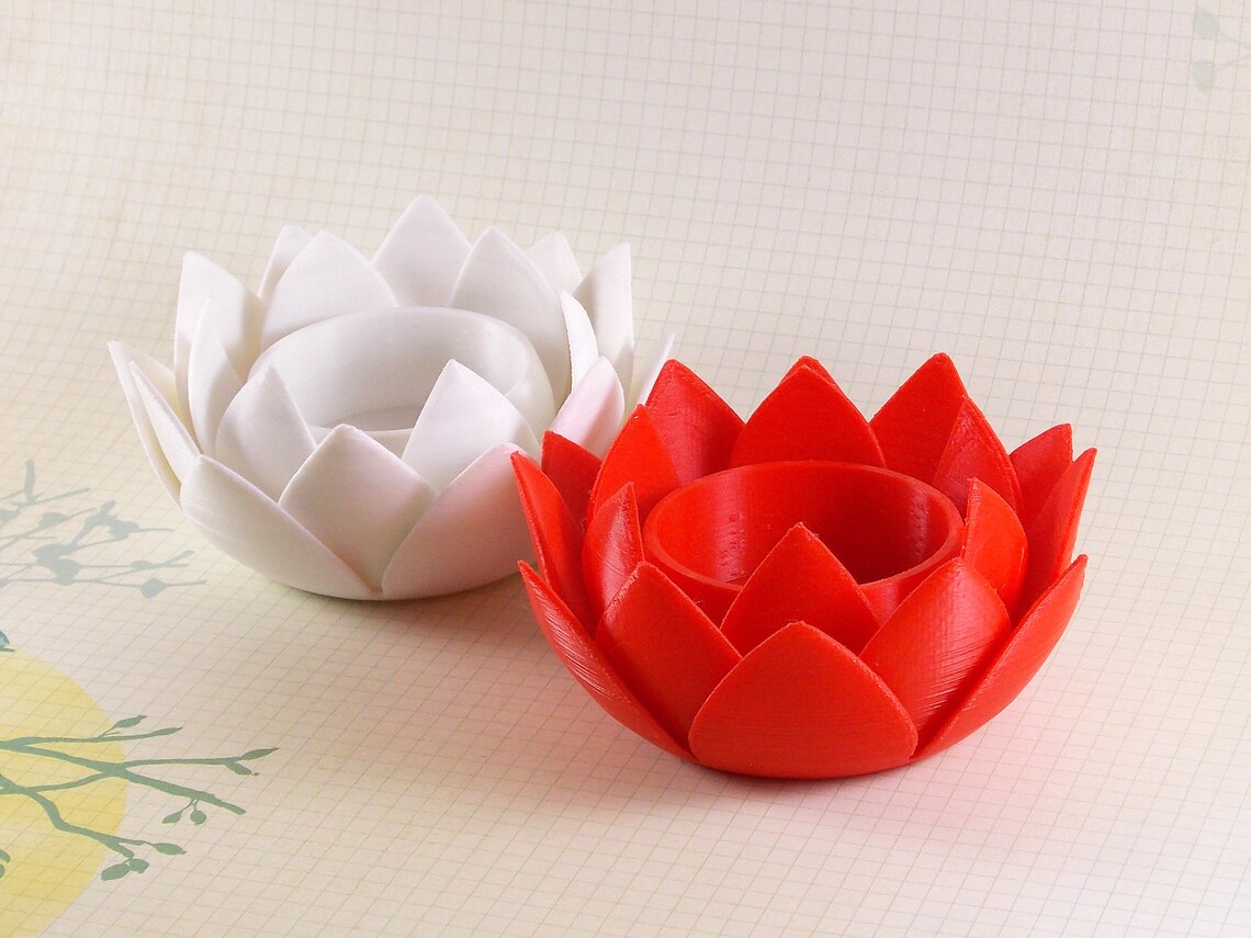 Lotus Flower Candle Holder 3D Printed Tea Light Candleholder Etsy