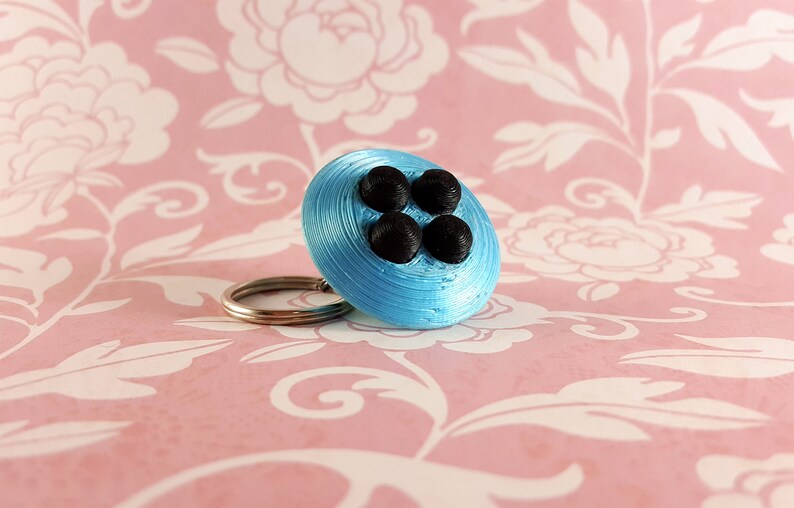 cute 3d printed spaceship keyring Teal /& black UFO keychain