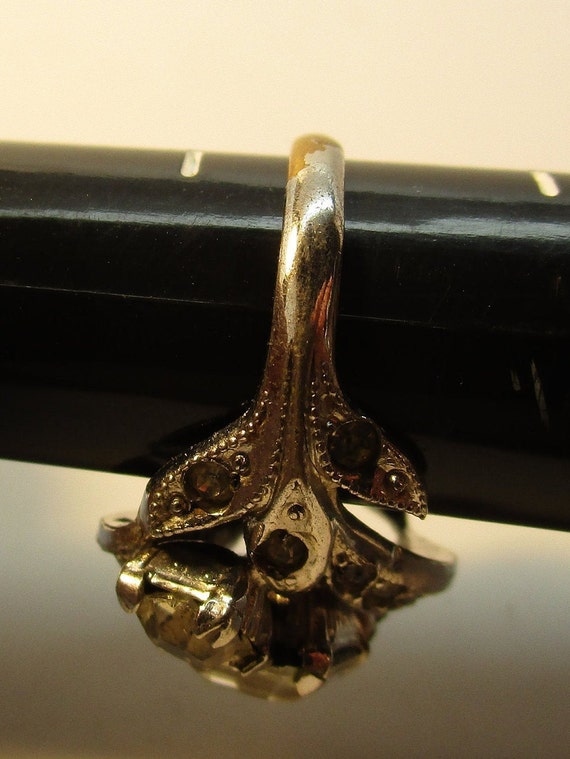 Vintage Early Rhinestone "Diamond" Cocktail Ring,… - image 8